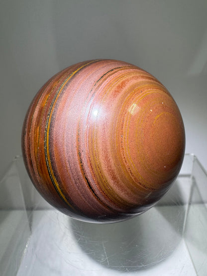 Tiger Iron Crystal Sphere. 61mm. Rare High Quality Display Sphere With Amazing Flash. Very Unique Dark Colors