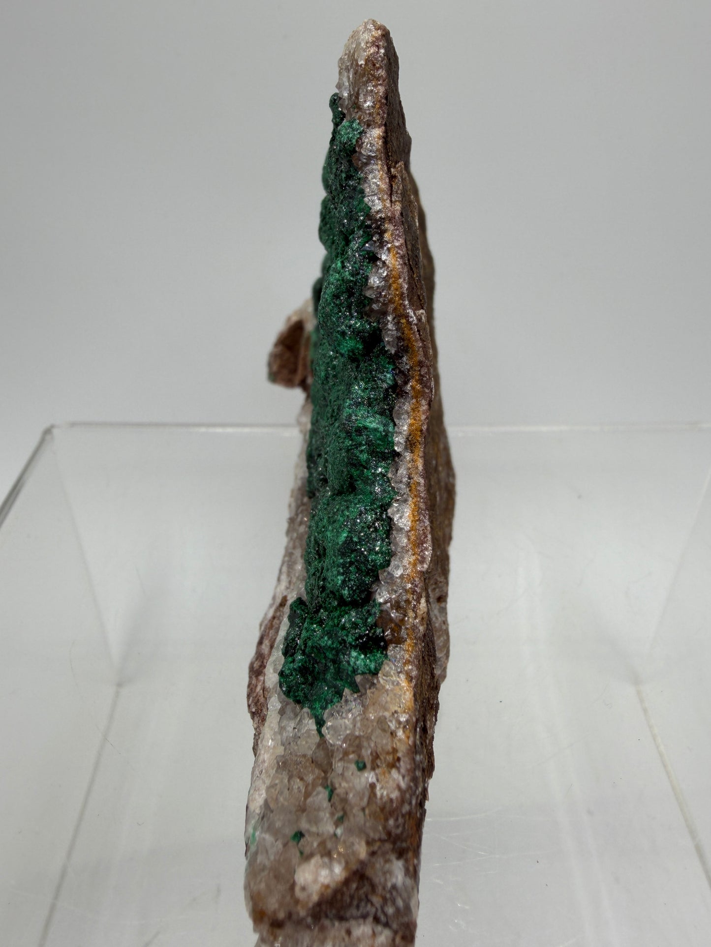 Ball Malachite On A Druzy Quartz And Dolomite Matrix. High Quality Specimen From Congo.