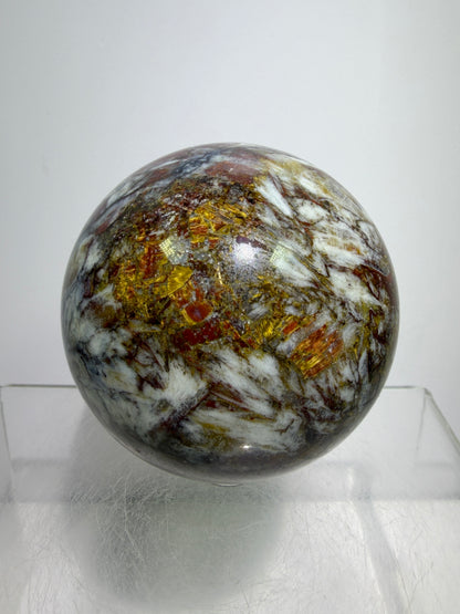 Pietersite Crystal Sphere. 66mm. Stunning Red And Blue Pietersite Crystal. High Quality Rare Display Sphere.