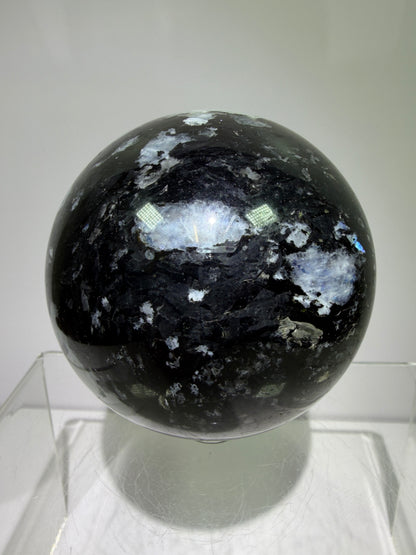 Rainbow Moonstone Sphere. 71mm. Rare Rainbow And Blue Flash! High Quality Display Sphere