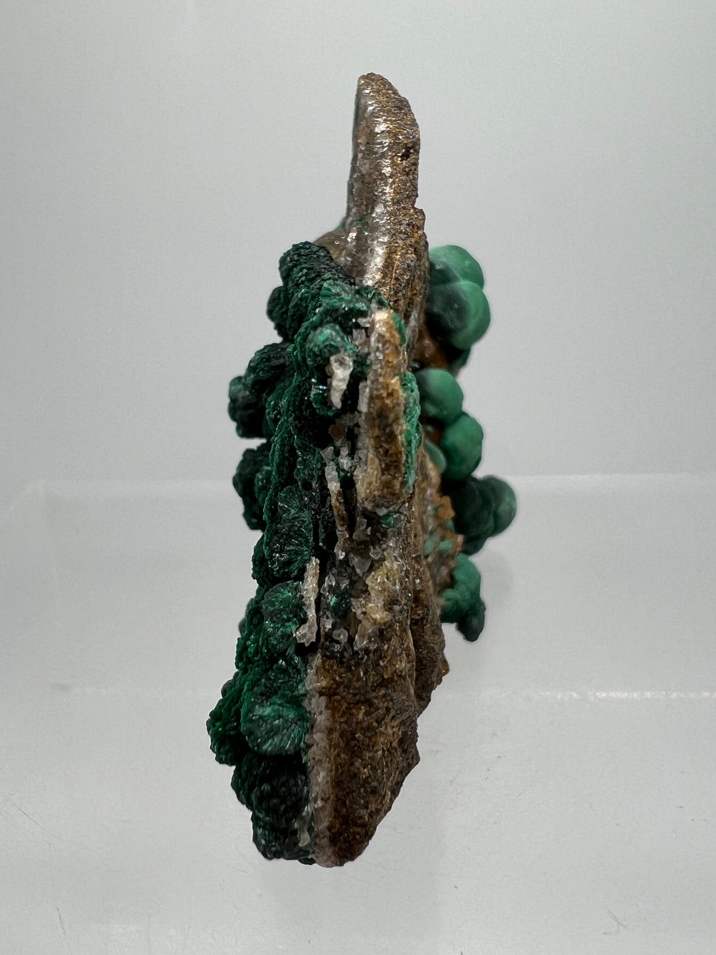 Ball Malachite On A Flashy Dolomite Matrix. Stunning Rare Malachite From Congo. Amazing Mineral Display Specimen.
