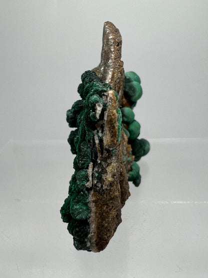 Ball Malachite On A Flashy Dolomite Matrix. Stunning Rare Malachite From Congo. Amazing Mineral Display Specimen.