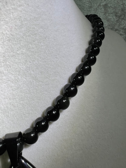 Rainbow Obsidian Pendant. Gorgeous Teardrop Cabochon. Custom Made Beaded Necklace. High Quality Jewelry