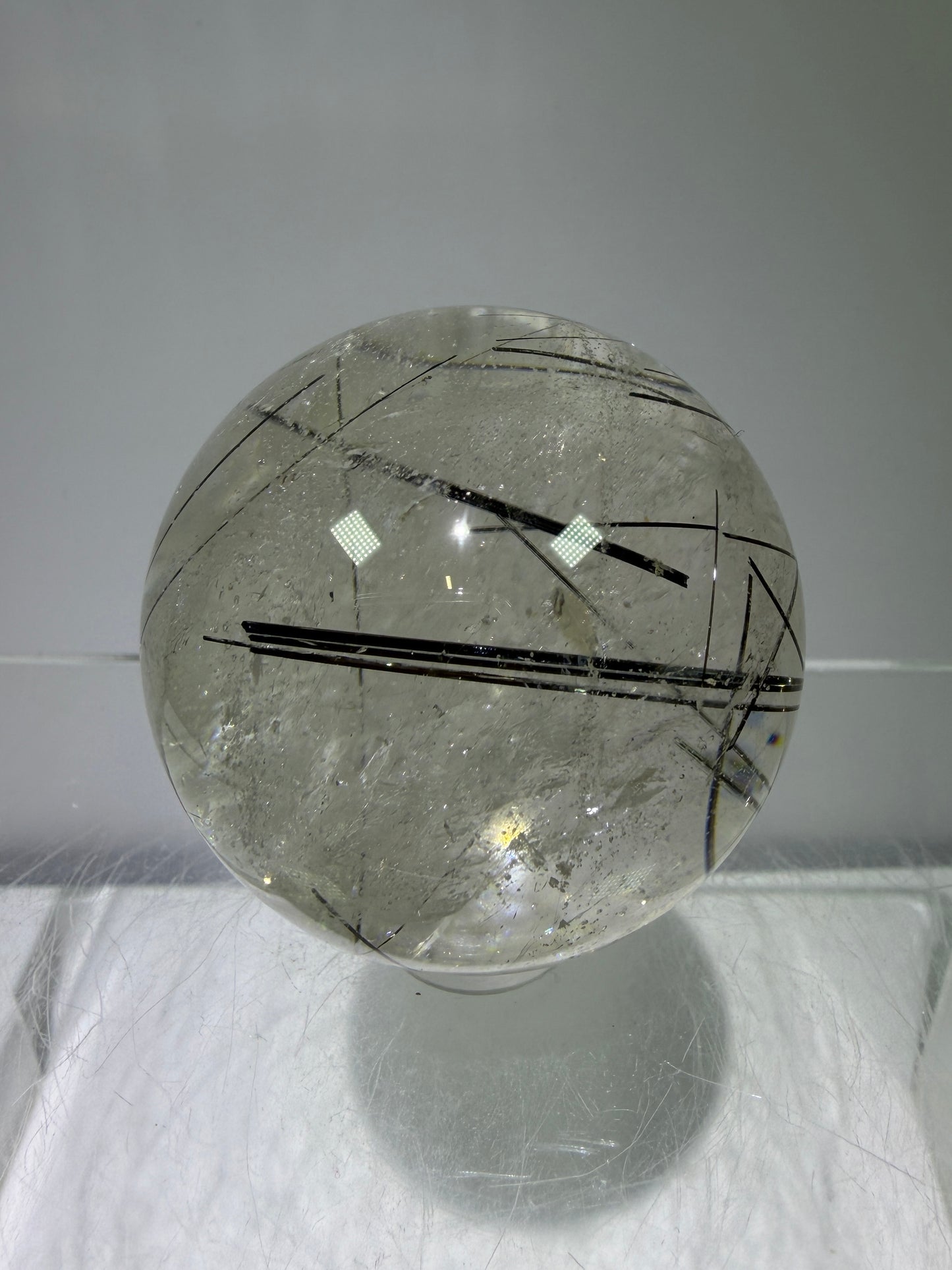 Rutile Quartz Sphere. 43mm. Amazing Combination Of Gold, Copper, And Black Rutilated Quartz. Very Rare Display Sphere