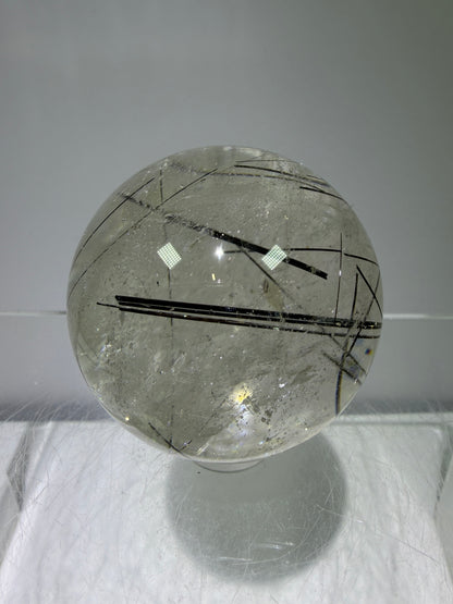 Rutile Quartz Sphere. 43mm. Amazing Combination Of Gold, Copper, And Black Rutilated Quartz. Very Rare Display Sphere