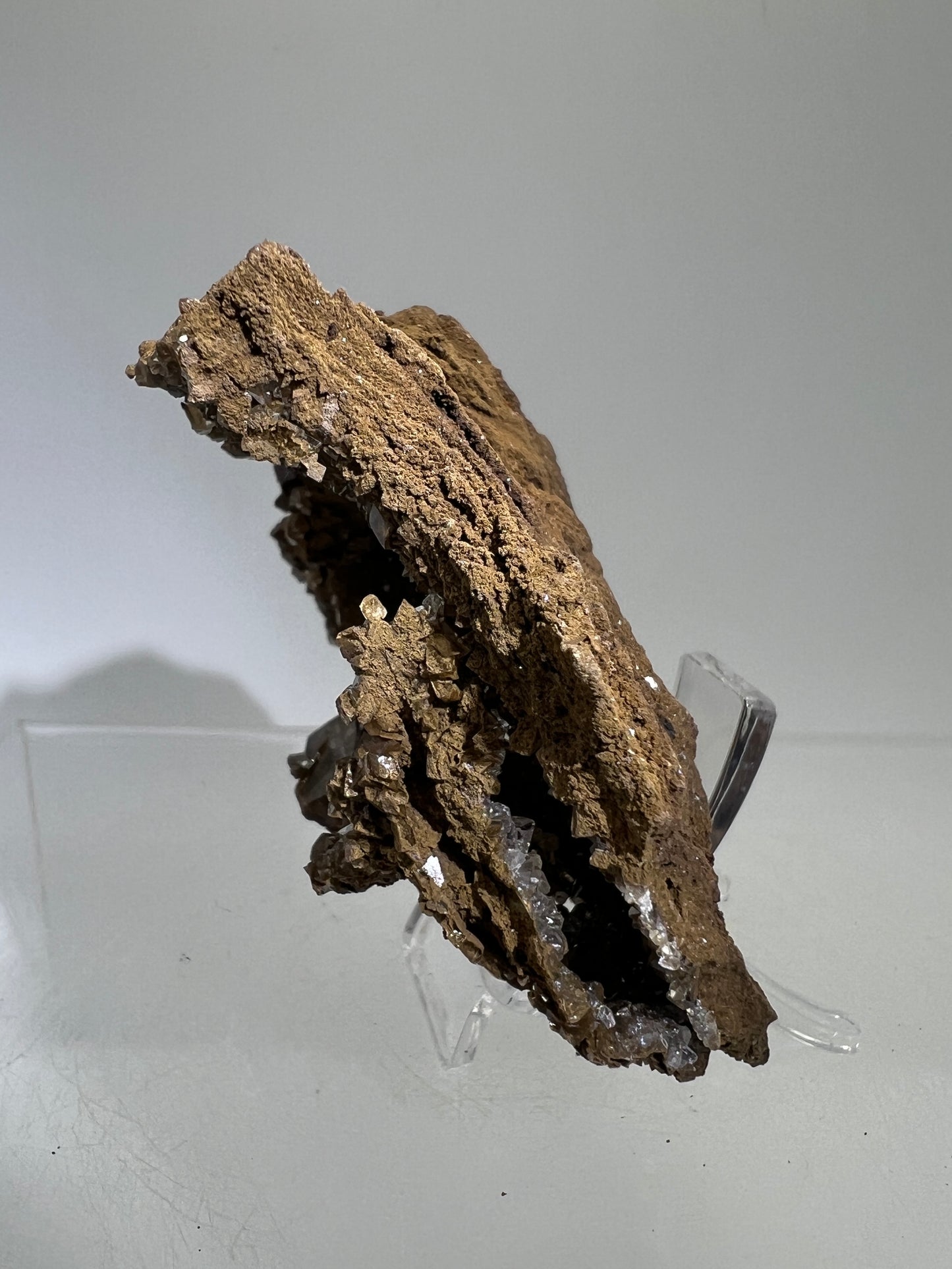 Brown Diamond Calcite Specimen. Stunning Druzy Flash! Incredible Cave Formation. Very Unique Crystal Display Piece.