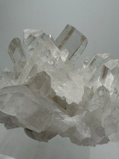 Clear Quartz And Beryl Cluster. Stunning Goshenite Specimen From Brazil. Rare High Quality Display Crystal