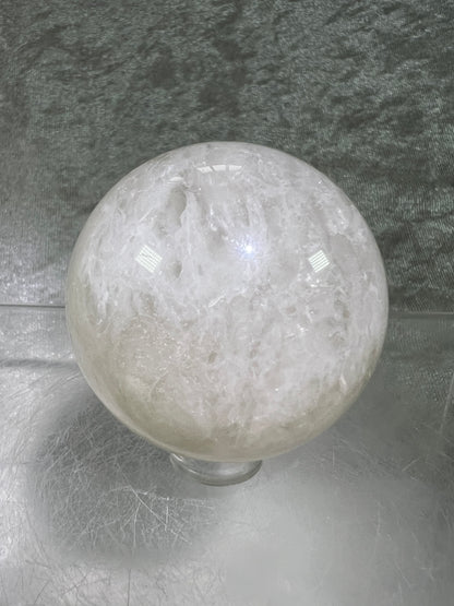 White Moonstone Crystal Sphere. Rare White Moonstone With Gorgeous Blue Flash. Nice Quality Display Sphere