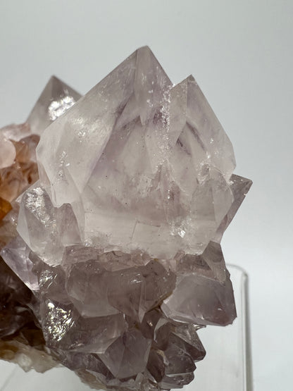 Spirit Quartz Cluster. Very High Quality Mineral Specimen. Amazing Points With Hematite Inclusions. Beautiful Cactus Quartz, Fairy Quartz From South Africa.