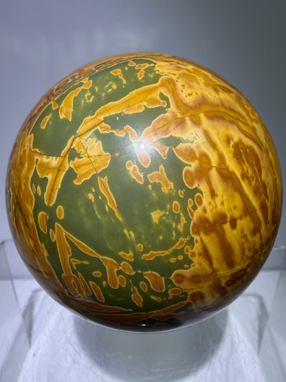 Cherry Creek Jasper Sphere. 70mm. Stunning Large Red River Display Sphere. Very High Quality Crystal