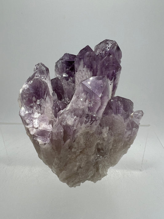 Sugar Amethyst Cluster. Beautiful Shades Of Lavender With White Druzy Quartz. Beautiful Rare Amethyst Specimen From Zambia