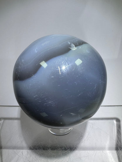 Banded Agate Crystal Sphere. 57mm. Beautiful Display Sphere From Madagascar. Gorgeous Colors And Banding.