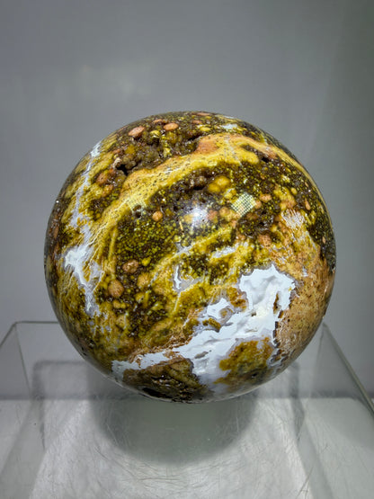 Ocean Jasper Sphere. 72mm. Very Flashy Druzy Sphere. High Quality Stunning Display Crystal
