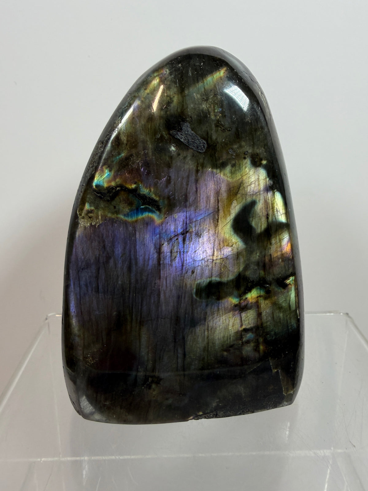 Labradorite Polished Freeform. Gorgeous Purple Rainbow Flash Spectrolite From Madagascar. High Quality Display Crystal.