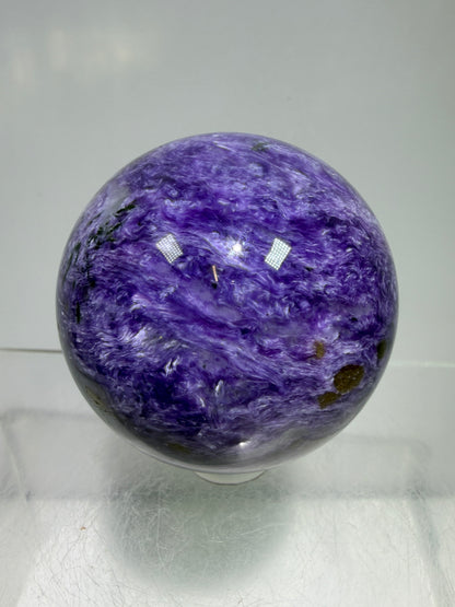 Charoite Crystal Sphere. 50mm. High Quality Beautiful Crystal. Amazing Patterns And Flash. Stunning Rare Crystal