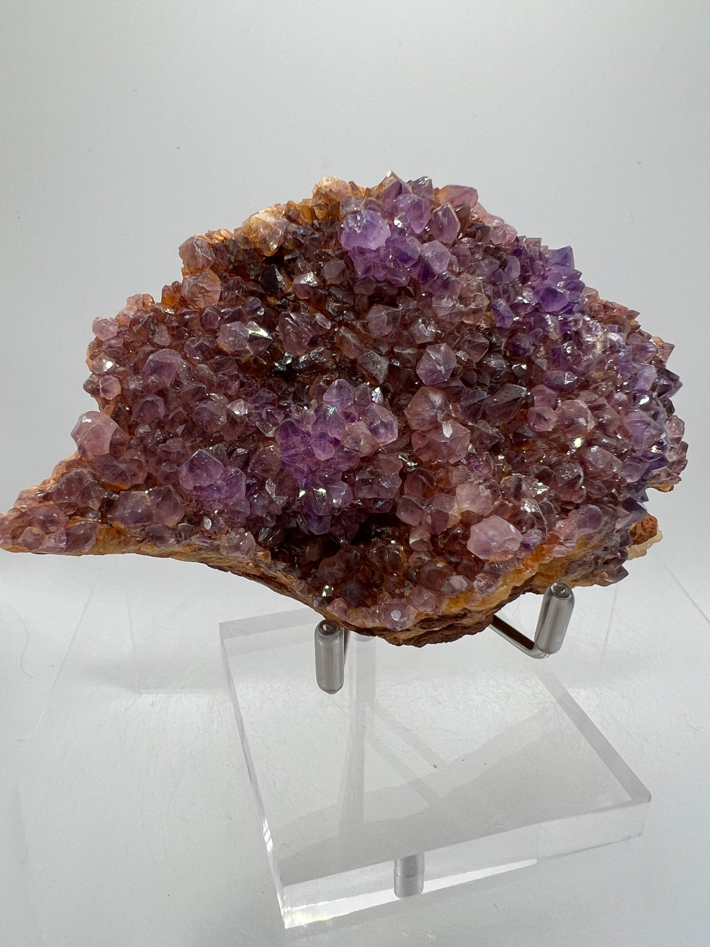 Amethystos Crystal Specimen. Gorgeous Amethyst Cluster From South Africa. Rare Deep Purple Display Crystal