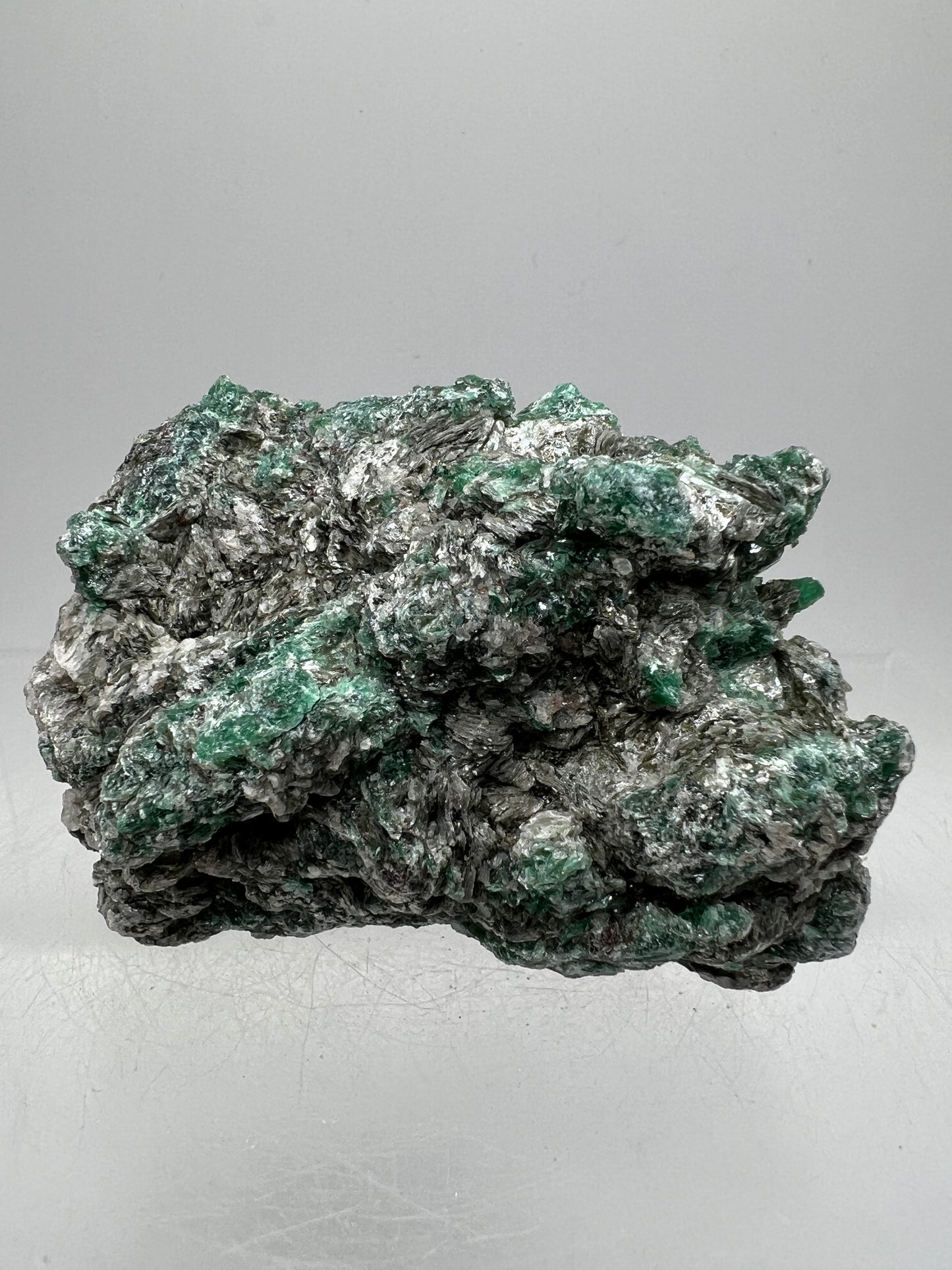 Emerald Mica In Matrix Specimen. Incredible Chrome Muscovite From Zimbabwe. Beautiful One Of A Kind Rare Crystal
