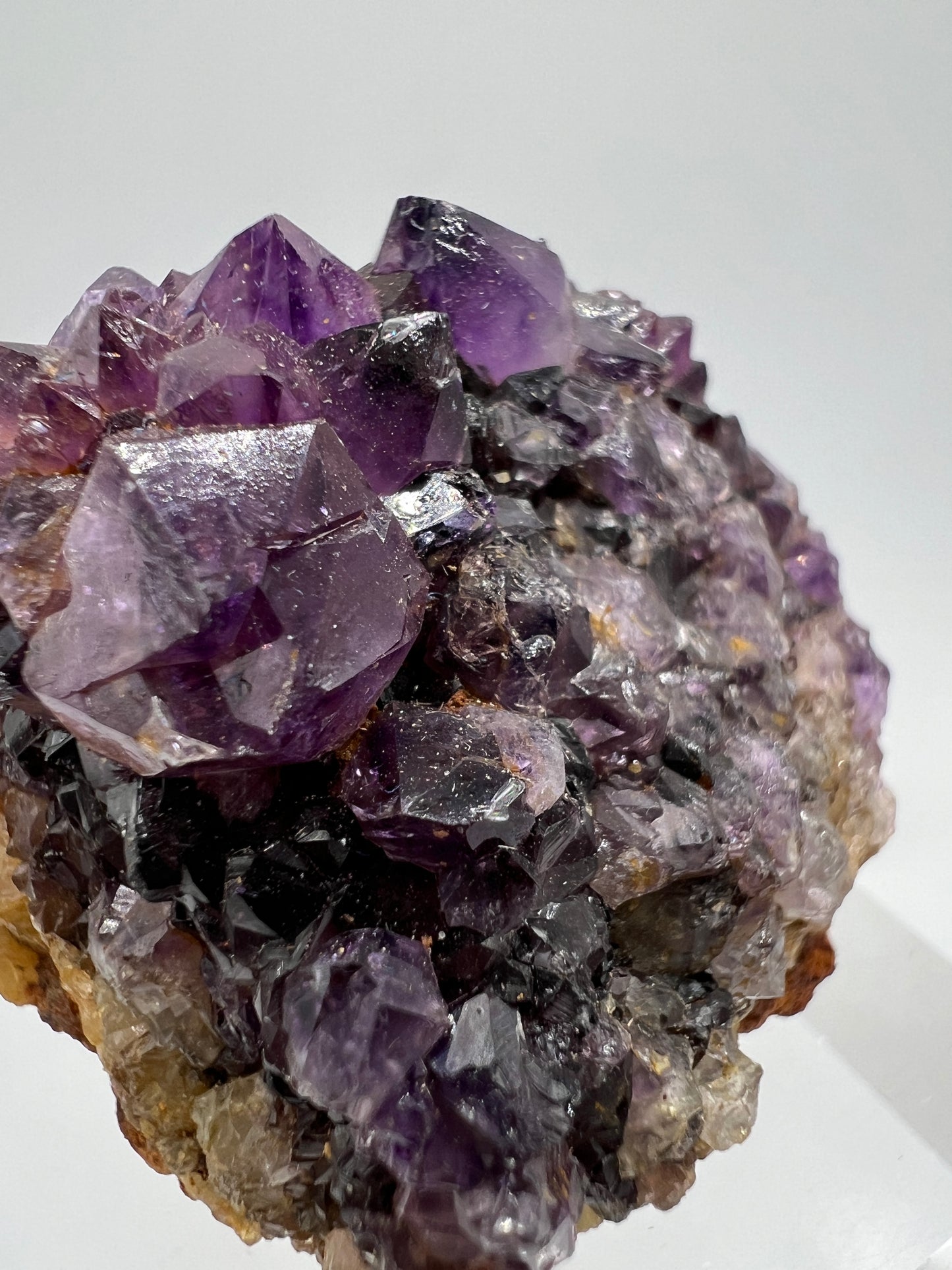 Amethystos Crystal Specimen. Gorgeous Amethyst Cluster From South Africa. Rare Deep Purple Display Crystal