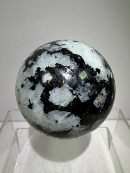 Rainbow Moonstone Sphere. 71mm. Rare Rainbow And Blue Flash! High Quality Display Sphere