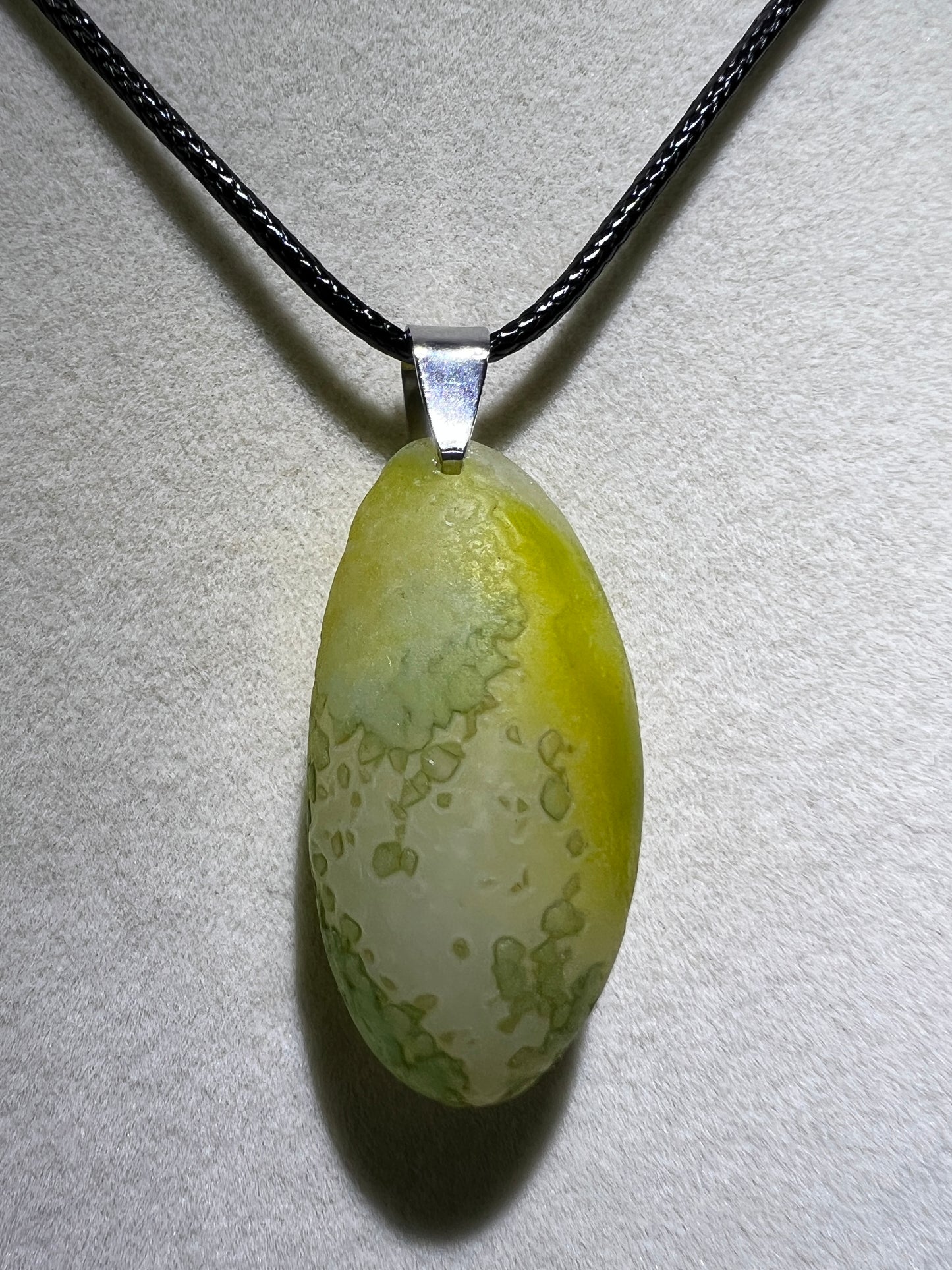 Gobi Agate Pendant. Colorful Green And Yellow Gobi Desert Agate. World Famous Rare Botryoidal Chalcedony. Very Unique Crystal Necklace!