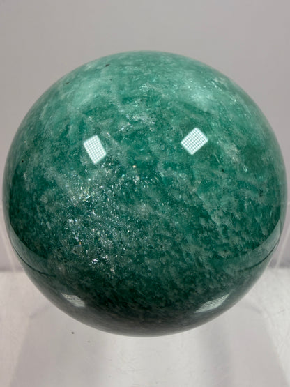 Amazonite Crystal Sphere. 60mm. Amazing Colors And Patterns. Gorgeous Flashy Display Sphere.