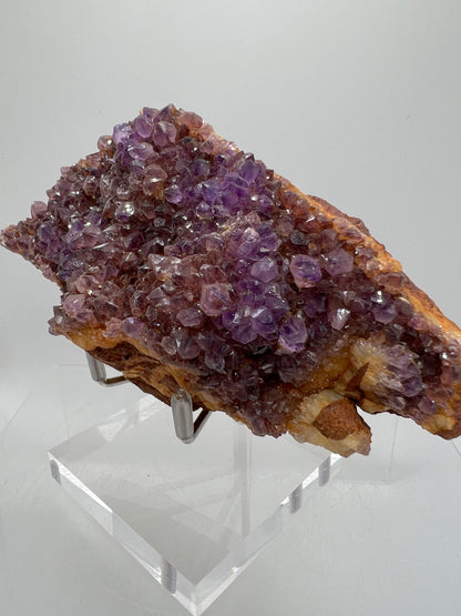 Amethystos Crystal Specimen. Gorgeous Amethyst Cluster From South Africa. Rare Deep Purple Display Crystal