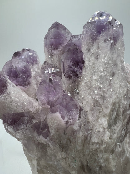 Sugar Amethyst Cluster. Gorgeous Shades Of Lavender With White Druzy Quartz. Beautiful Rare Amethyst Specimen From Zambia