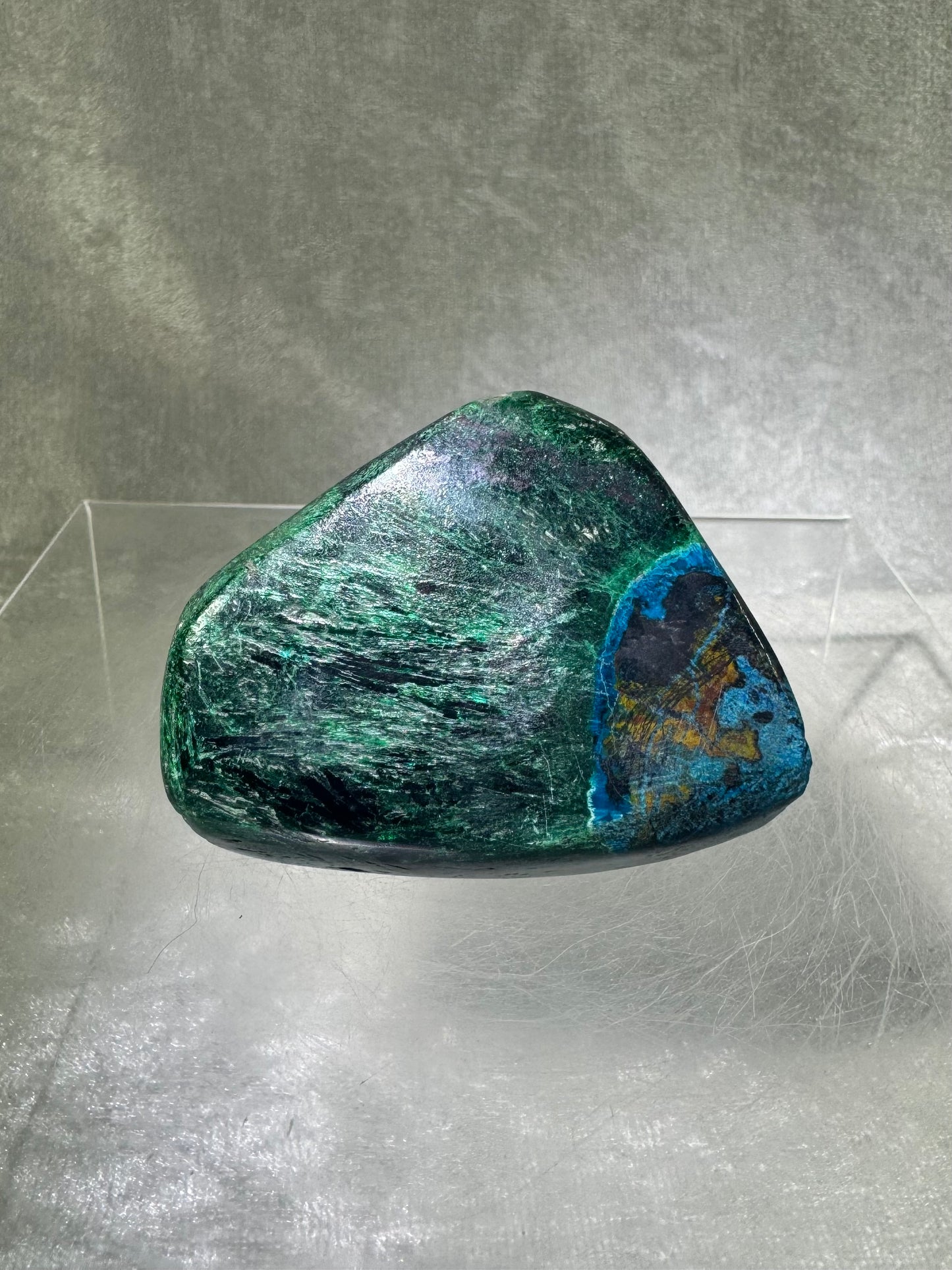 Shattuckite Polished Freeform. Gorgeous Blue Mineral From Namibia. Very Unique And Special Display Crystal.