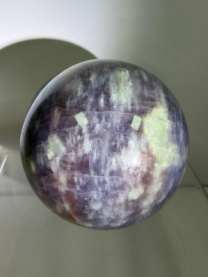 Bloodshot Iolite Sphere. 67mm. Rare Galaxy Iolite Sunstone Display Sphere. Amazing And Colorful Flash!