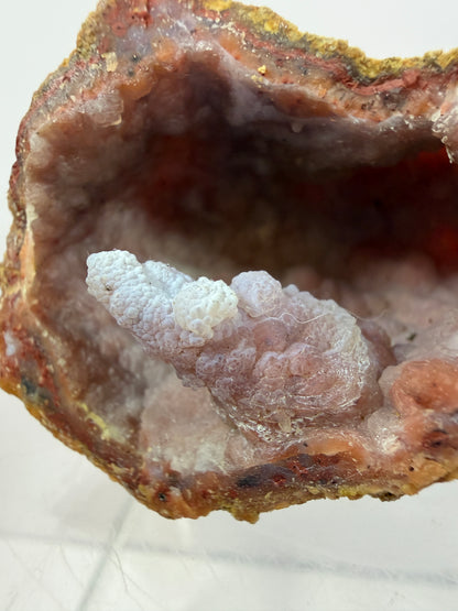Pink Chalcedony Geode. High Quality Sugar Druzy Specimen From Morocco. Stunning Display Crystal