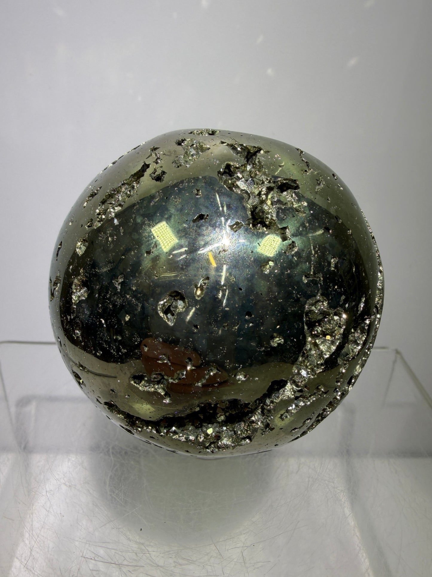 Pyrite Crystal Sphere. 60mm. Druzy World Class Display Sphere From Peru. Gorgeous Top Quality Cubic Druzy