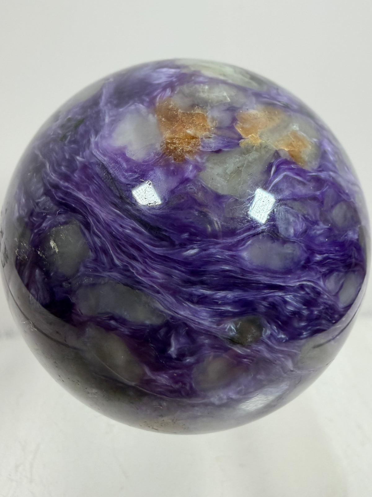 Charoite Crystal Sphere. 50mm. High Quality Beautiful Crystal. Amazing Patterns And Flash. Stunning Rare Crystal