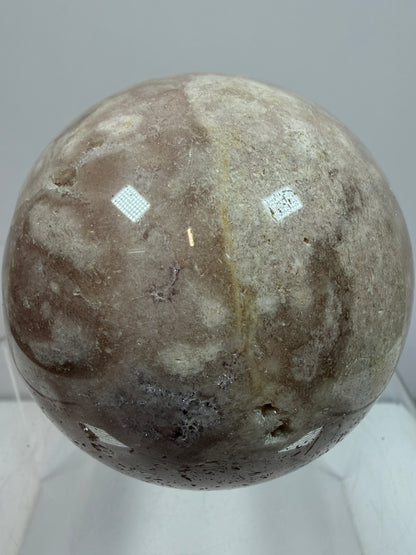 Pink Amethyst Crystal Sphere. 75mm. Gorgeous Druzy Amethyst And Flower Agate Sphere. Amazing Display Crystal.