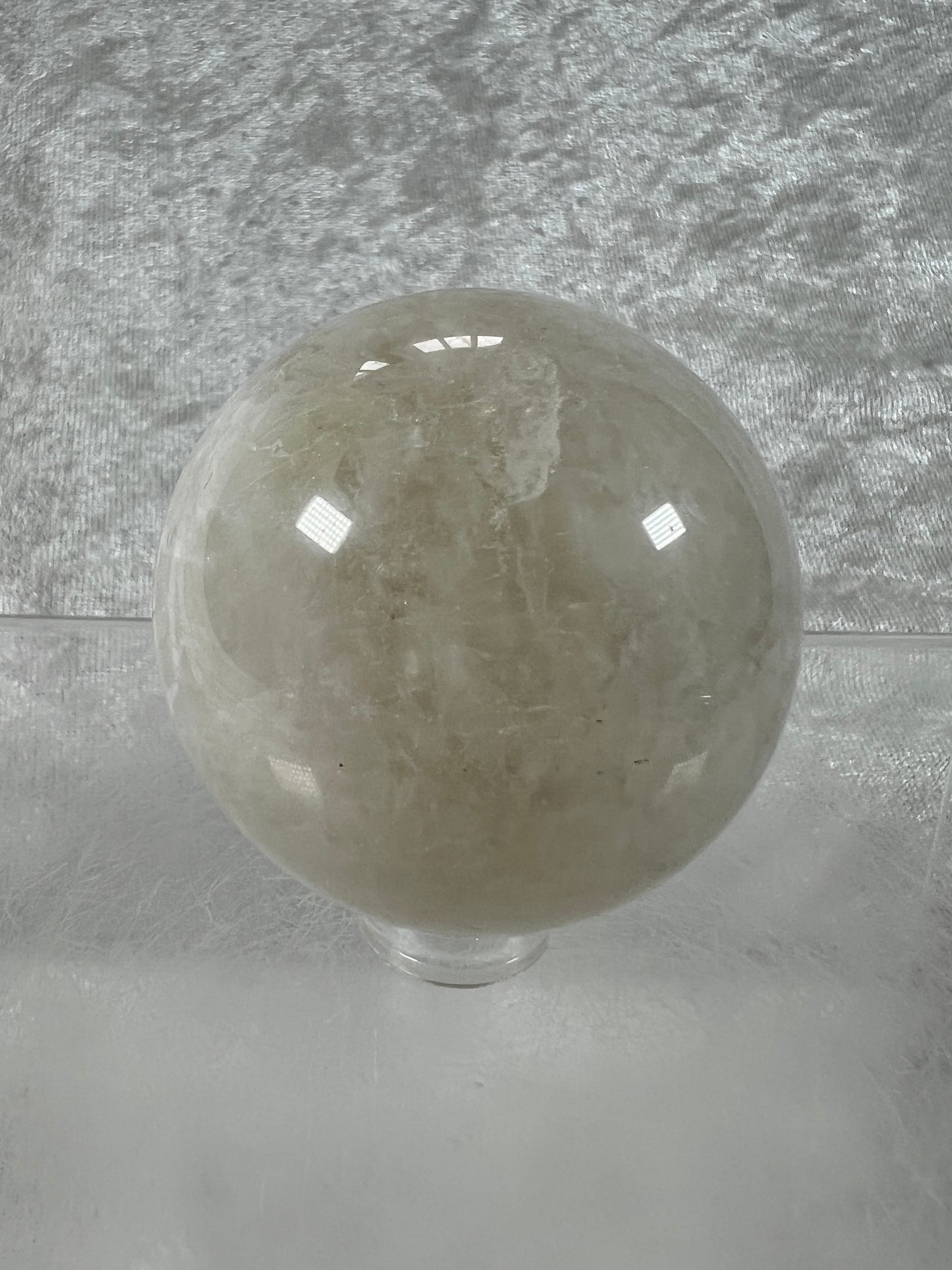 White Moonstone Crystal Sphere. Rare White Moonstone With Gorgeous Blue Flash. Nice Quality Display Sphere
