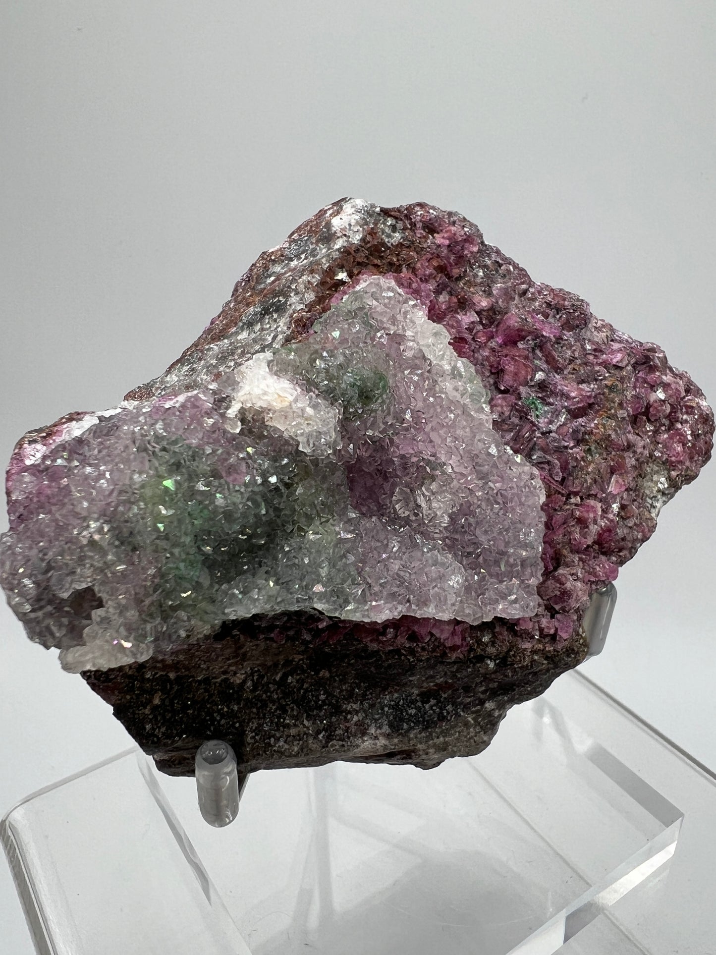 Salrose And Malachite Specimen. Stunning Rare Quartz Druzy. Beautiful Cobaltion Dolomite Specimen From The Congo.