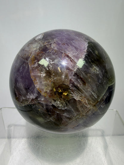 Super Seven Crystal Sphere: 72mm. Rare Melody Stone From Brazil. High Quality Crystal Display Sphere