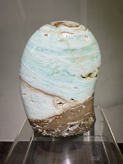 Caribbean Calcite Freeform. Gorgeous Combination Of Blue Calcite And Aragonite. Amazing Spots Of Druzy!