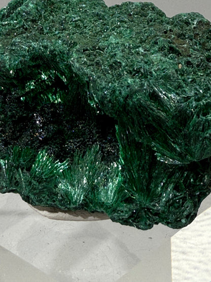Malachite Display Specimen. Silky Malachite Cluster. High Quality Velvet Malachite From The Congo