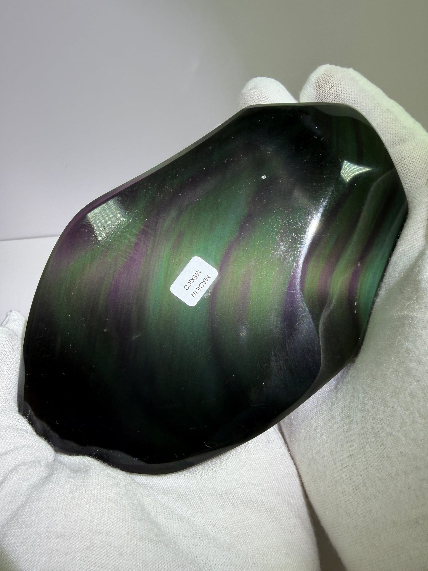Rainbow Obsidian Freeform. High Quality Carved Flower. Gorgeous One Of A Kind Display Crystal