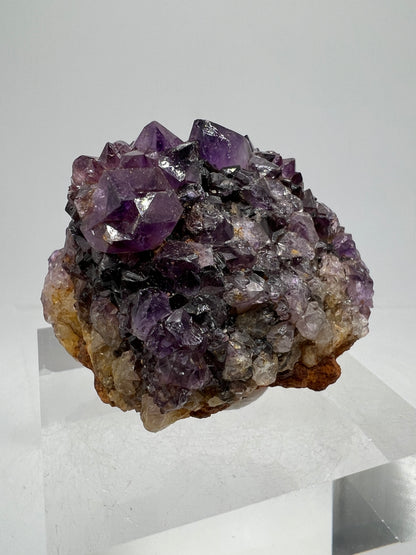 Amethystos Crystal Specimen. Gorgeous Amethyst Cluster From South Africa. Rare Deep Purple Display Crystal