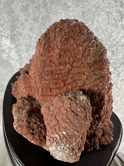 Red Pagoda Calcite With Hematite Inclusions. 5.3 lbs. Stunning Large Flashy Calcite Display Specimen. Includes Custom Wooden Stand