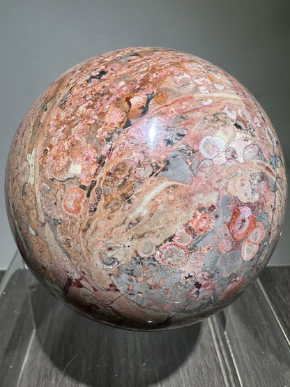 Fire Calcite Crystal Sphere. 76mm. Amazing New Material. Beautiful Large Display Sphere With Nice UV Reaction.
