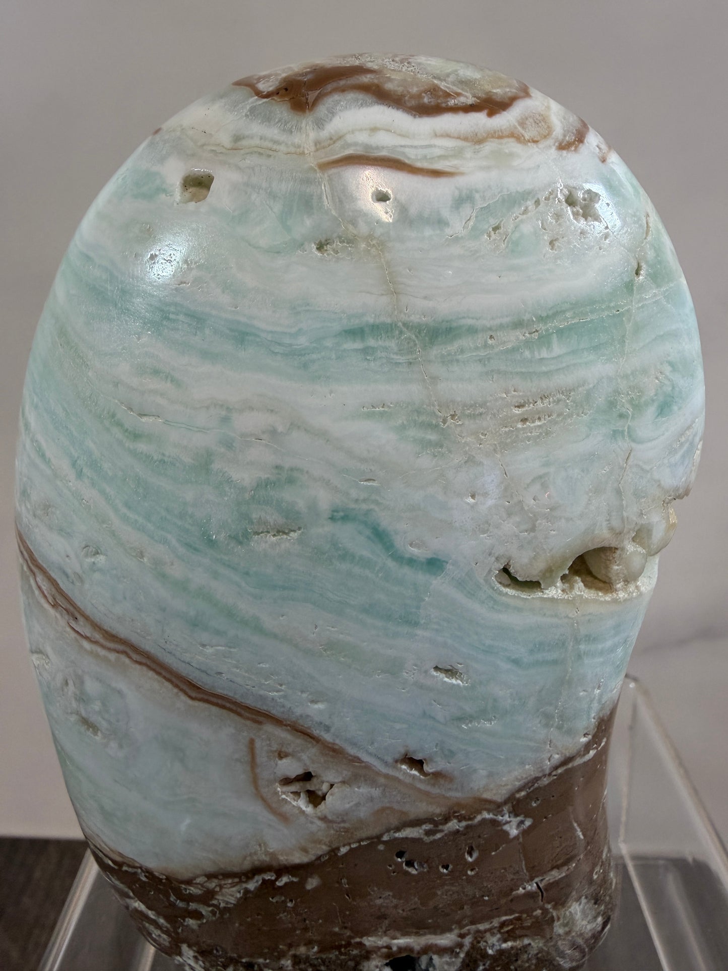 Caribbean Calcite Freeform. Gorgeous Combination Of Blue Calcite And Aragonite. Amazing Spots Of Druzy!