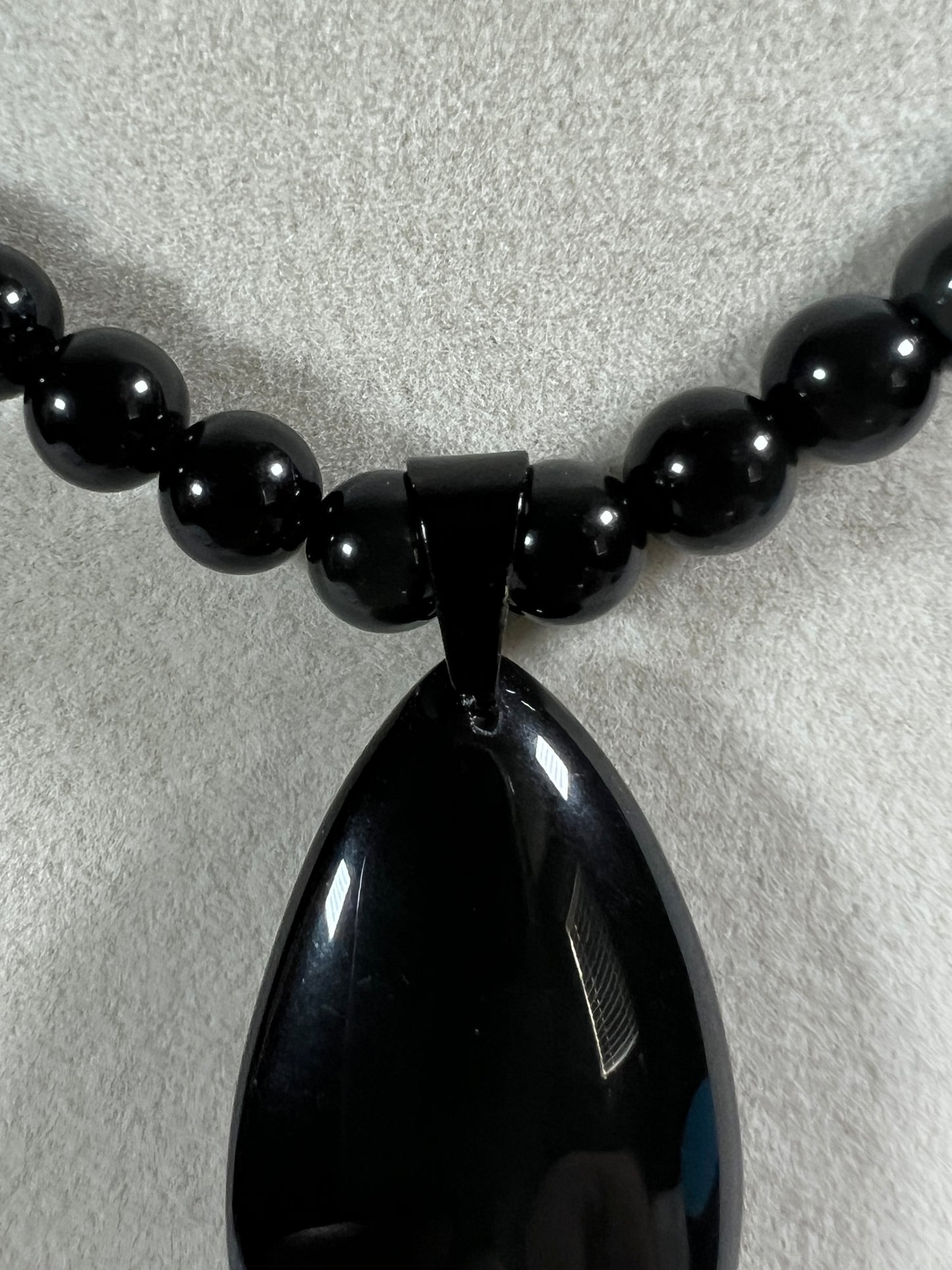 Rainbow Obsidian Pendant. Gorgeous Teardrop Cabochon. Custom Made Beaded Necklace. High Quality Jewelry
