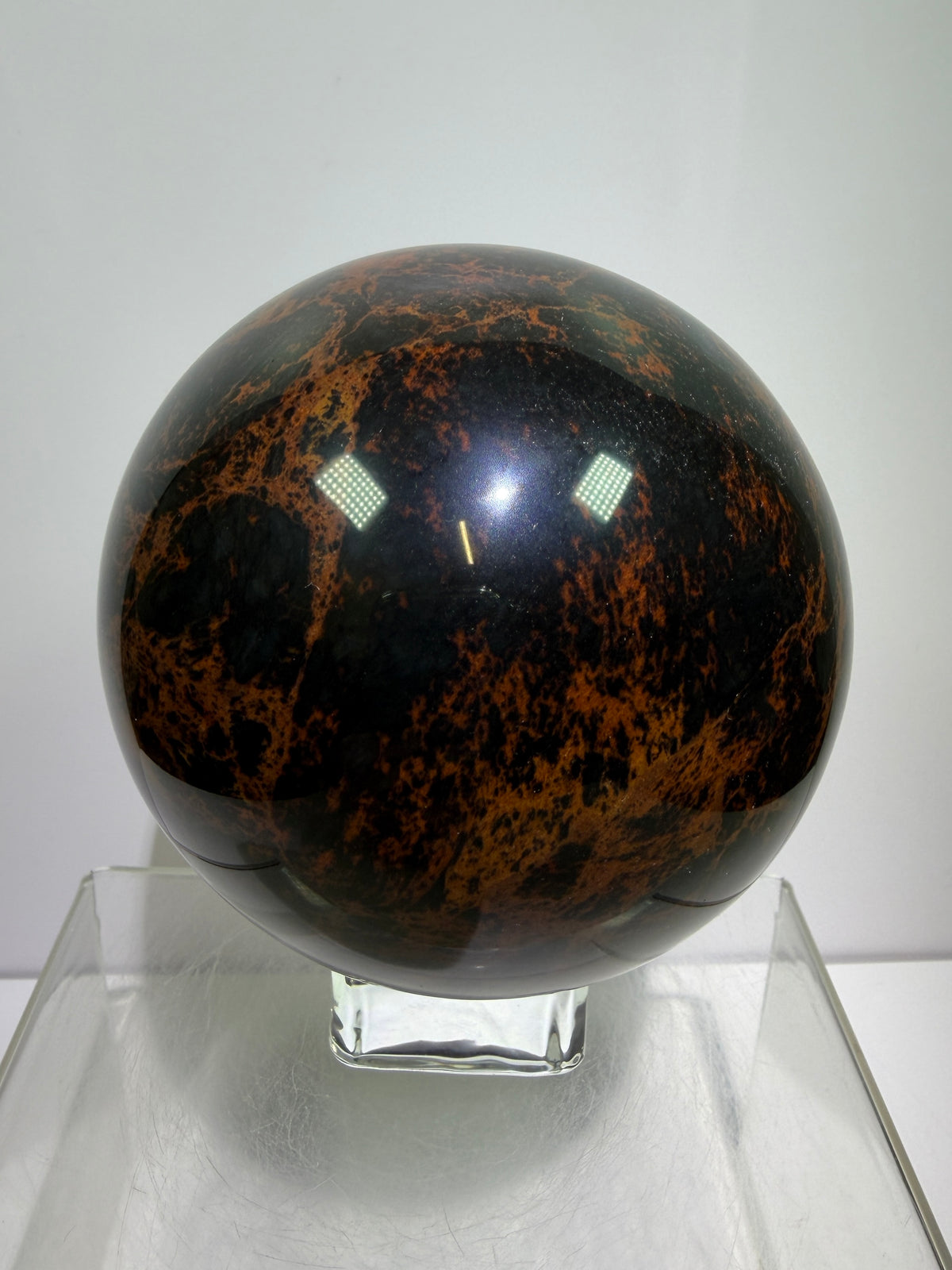 Mahogany Obsidian Sphere. 90mm. XL High Quality Crystal. Rare And Stunning Display Sphere