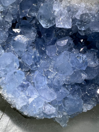 Celestite Geode From Madagascar. 6.5 lbs. Large High Quality Celestine Specimen.