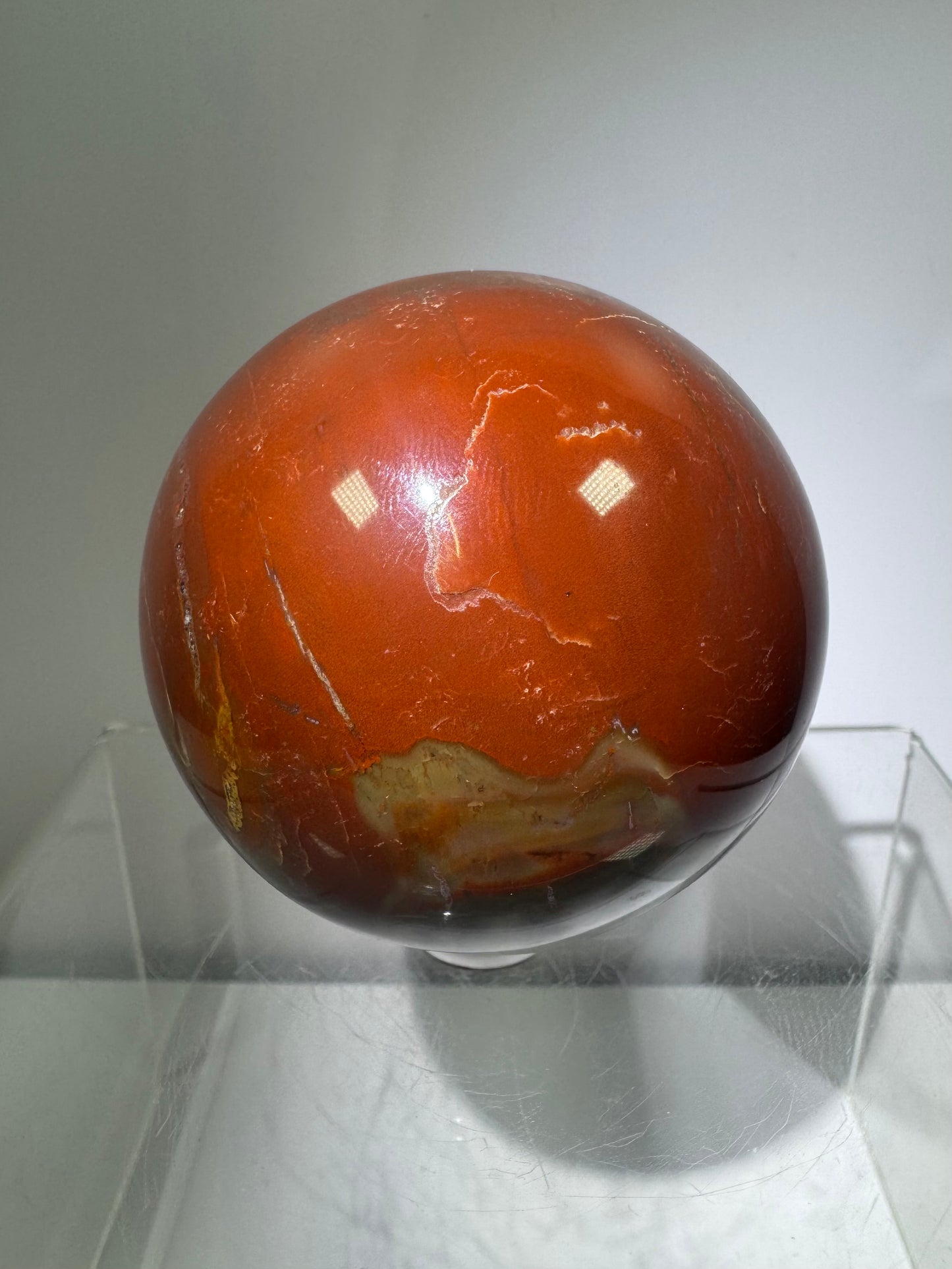 Petrified Wood Sphere. 62mm. Rare Display Sphere From Madagascar. Amazing Colors And Patterns.