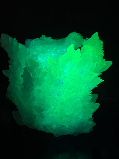 White Aragonite Crystal Specimen. Gorgeous UV Reactive Cave Calcite From Mexico.