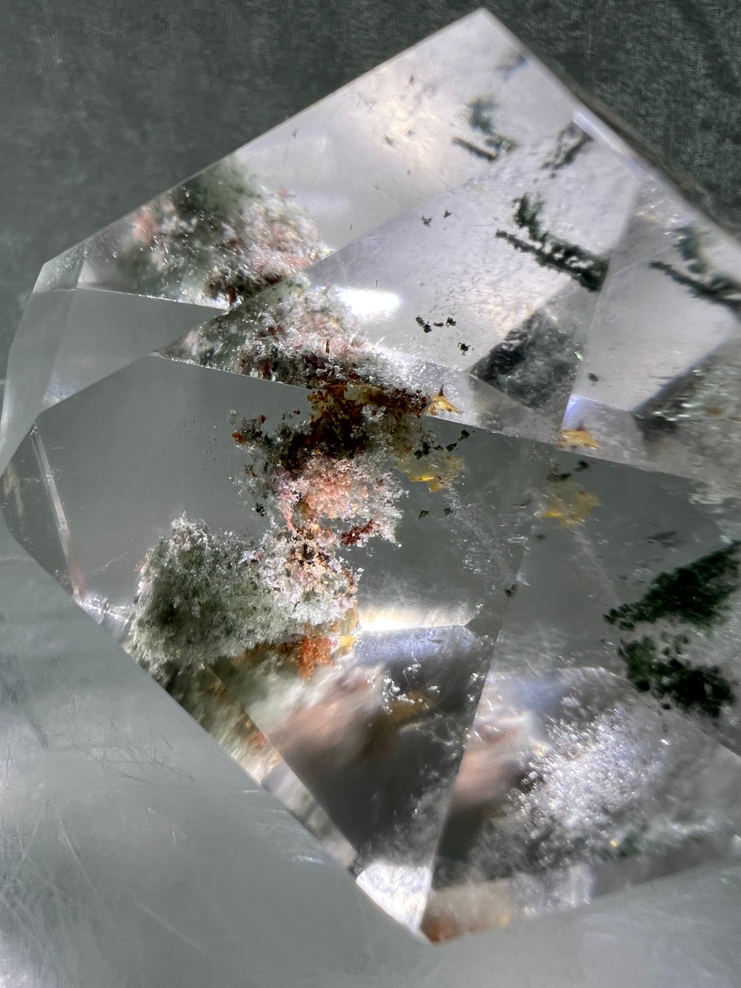 Garden Quartz Polished Freeform. High Quality Four Seasons Landscape Quartz. Gorgeous Pastel Colors. Amazing Polished Lodolite Freeform.