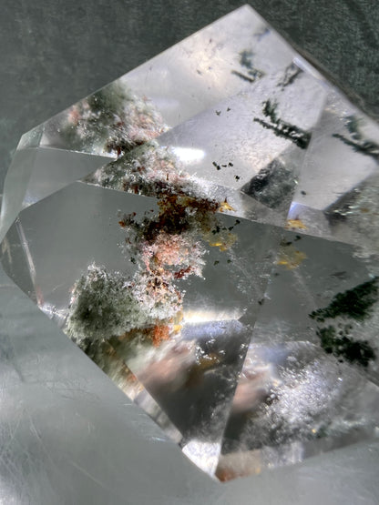 Garden Quartz Polished Freeform. High Quality Four Seasons Landscape Quartz. Gorgeous Pastel Colors. Amazing Polished Lodolite Freeform.